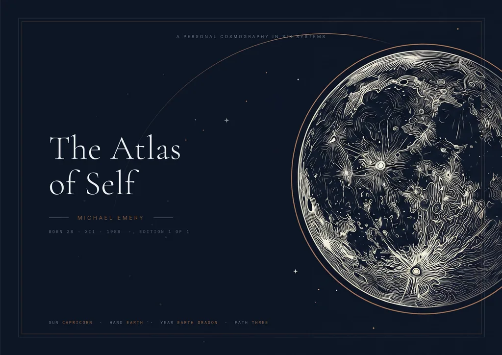 The navy cover with your name beside an engraved moon